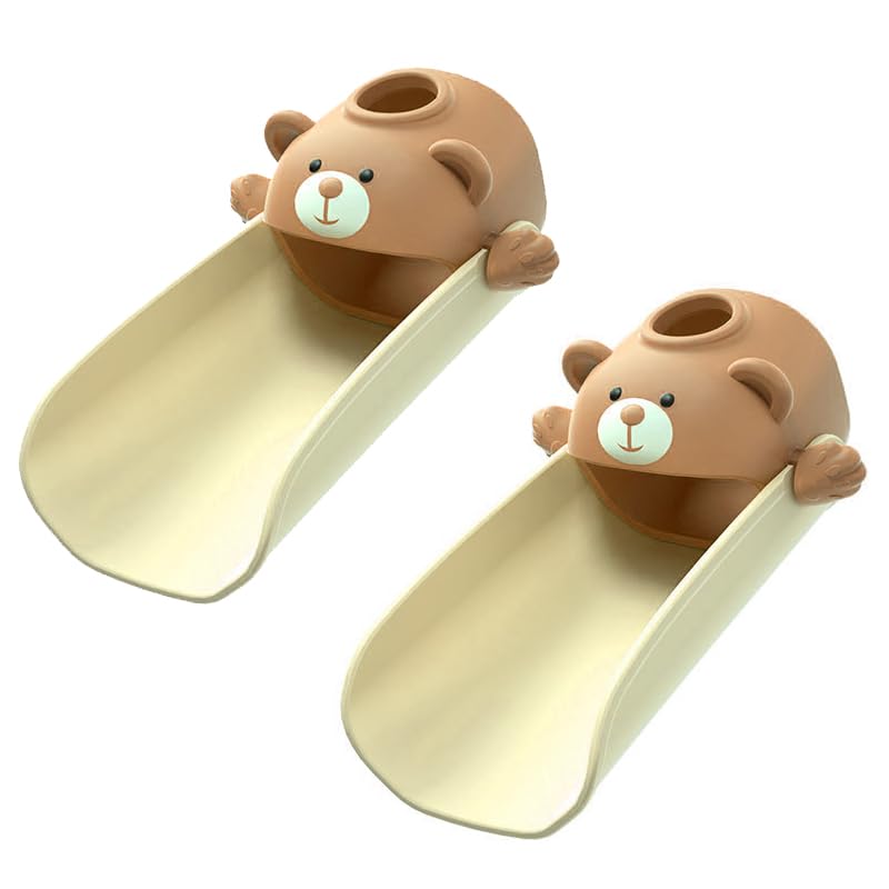 DLUCKY Faucet Extender for Sink Easy Use Sink Faucet Extenders with Temperature Sensitive for Toddlers, Kids Hand Washing Faucet Extension for Bathroom Sink, Kitchen, Brown*2 - Image 1